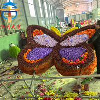 Nouvelle décoration de scène en forme de papillon en herbe artificielle, papillon tridimensionnel, artisanat et fournitures pour festivals