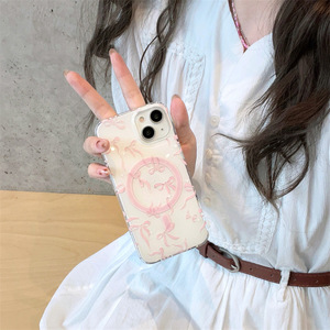 เคสโทรศัพท์แม่เหล็กติดโบว์ริบบิ้นสีชมพูสำหรับ iPhone 17 Pro Max 16 15 14 น่ารักสไตล์สาวหวาน ป้องกันอย่างดี ฝาหลังนิ่ม - Product Image 3