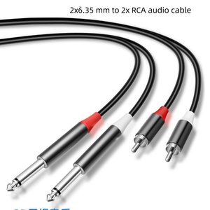 高保真双6.35公双RCA莲花音频电缆混音器放大器效果1m 2m长度扬声器聚氯乙烯护套组合 - Product Image 3