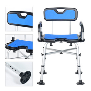 household aluminum alloy bathroom <b>stool</b> non slip special for elderly adjustable shower chair customized - Product Image 2