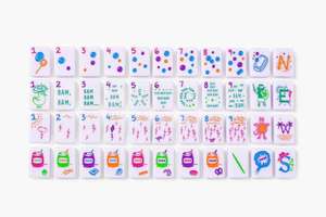 Mahjong américain <span class=keywords><strong>en</strong></span> acrylique monocouche pliable, durable, écologique, de luxe moderne, rose et violet, Cheeky Line Santa Monica Release - Product Image 5