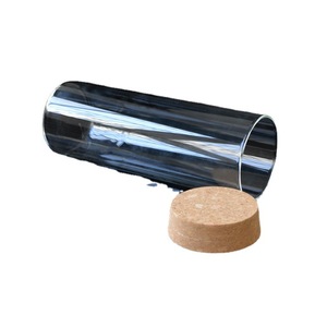 Glass Storage Jars 80*80 100 120 150 200mm Flat Bottom With Cork Stoppers Transparent Cylinder Seal For Food Storage - Product Image 5