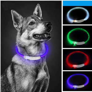 LED <b>Dog</b> <b>Collar</b> – USB Rechargeable, Fiber Optic Glowing – 3 Modes (Always on / Fast Flash / Slow Flash) – Anti-Lost, Safety, Nigh - Product Image 2