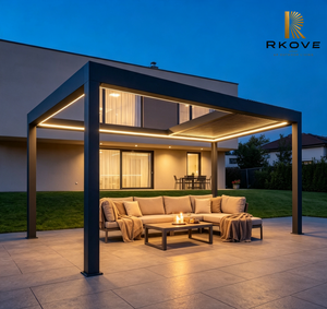 Pérgola Retráctil Motorizada Serie E RKOVE, de Aluminio, Impermeable, para Exteriores, Tipo Pabellón Abierto - Product Image 4