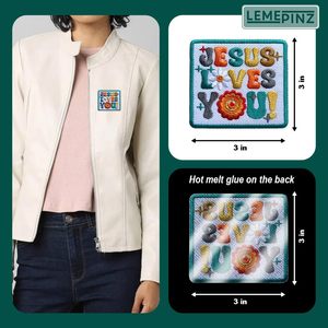 Jesus Loves You <b>Patch</b> 3 Inches Iron <b>On</b> Embroidery <b>Patch</b> For Hats Clothes Backpacks Jeans DIY <b>Sew</b> <b>On</b> - Product Image 5