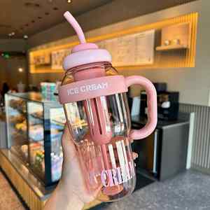 1300ml Cute <b>Large</b> Capacity Drinking Cup with Tritan Plastic Straw Safe and Odorless - Product Image 5