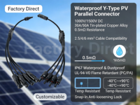 Adaptateur de branche de câble solaire YULIAN IP67 étanche 4-en-1 de type Y 30A compatible avec les connexions d'alimentation CC PV à contact étamé