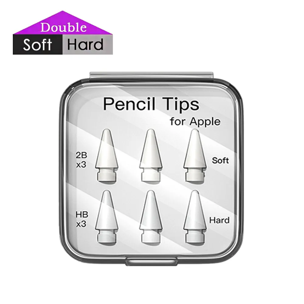 Soft Pencil Nibs 2B Replaceable Silicone Rubber Touchscreen Stylus Touch Pen Tips For Ipad Apple Pencil Tips Nibs 1st 2nd