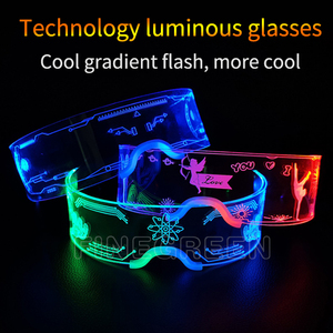 Lunettes de soleil lumineuses Cyberpunk à LED, style <span class=keywords><strong>science</strong></span>-<span class=keywords><strong>fiction</strong></span>, technologie futuriste, pour discothèque, très vendues - Product Image 4