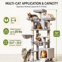 Arbre à chat XXL classique d'intérieur avec griffoir à 4 niveaux en sisal et peluche pour grimper et jouer