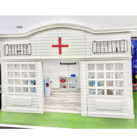 Casa de Juegos de Madera de Simulación para Niños, Juego de Imitación de Pueblo Pequeño, Diseño Personalizado, Equipamiento de Juegos Interior para Niños