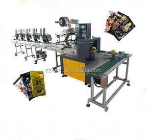 Friction Feeder Postcards Trading Cards Packing Wrapper Machine With Flowpack