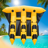 Bateau de pêche à la mouche 6 places avec trois tubes bateau banane gonflable remorquables gonflables pour jeux d'eau de mer