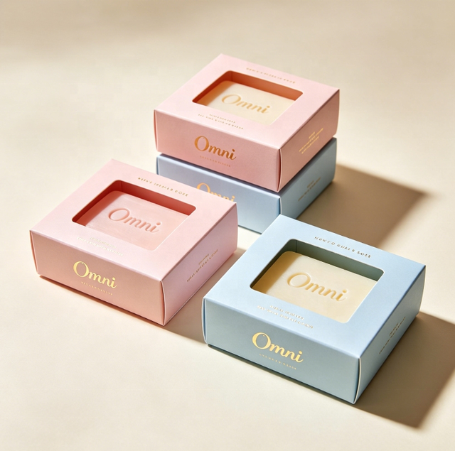 Customizable Handmade Soap Paperboard Box with Window Premium Packaging for Toiletries Daily Chemicals Cosmetics Home Use