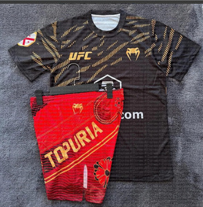 Shorts de sport UFC à séchage rapide, respirants, 100% polyester, pour l'entraînement de boxe et de Muay Thai, avec logo et broderie sur le devant - Product Image 6