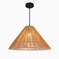 Lampe suspendue moderne en corde de papier et rotin, pour hôtel, intérieur, hauteur réglable, personnalisable, 2700K blanc chaud, douille E27 non incluse