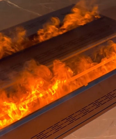 Insert 3D Décor Atomisation Vapeur 800mm APP Contrôlé Dynamique Mélodie Modèle Noir Vapeur D'eau Flamme Cheminée Électrique