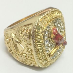 St. Louis Cardinals Championship <b>Ring</b> Alloy <b>Large</b> Engraved Baseball Trophy Jewelry - Product Image 3