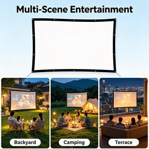 Pantalla de Proyección Móvil Plegable para Exteriores, Relación de Aspecto 16:9/4:3, Tela de Lona, Cualquier Tamaño Personalizable - Product Image 4