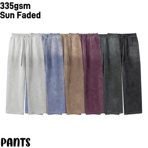 カスタムロゴ入り メンズ ヴィンテージ エコフレンドリー 防風 スウェットパンツ ストリートウェア ダメージ加工 ジョガーパンツ 無地 ヘビーウェイト フリース生地 ワイド - Product Image 1