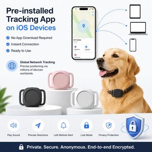 Mini traceur GPS étanche pour animaux de compagnie, dispositif anti-perte, localisateur en plastique compatible iOS Apple, alarmes de suivi - Product Image 2