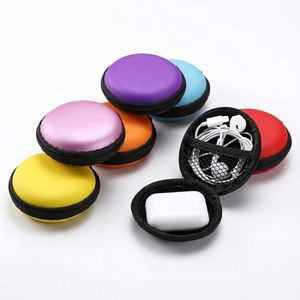 Wholesale Portable EVA Zippered Earphone Storage Case 8x8cm Customizable Color Logo Fast Shipping for USB Cable Small - Product Image 1