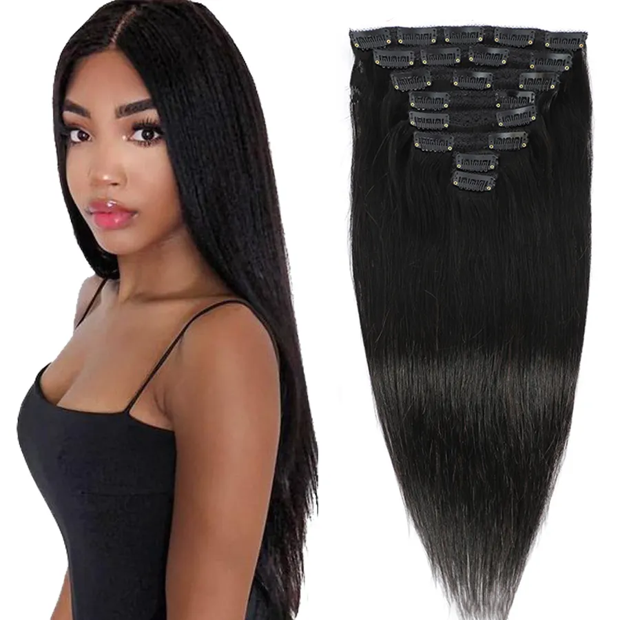 SPARK 100% Russian Human Remy Hair Clip ins Wholesale Invisible Seamless Clip in Hair Extension Human Hair