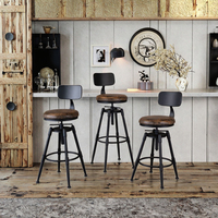Chaise de bar américaine rétro en bois massif, moderne, pivotante, pour la cuisine, l'extérieur, l'hôtel, l'école et les loisirs.