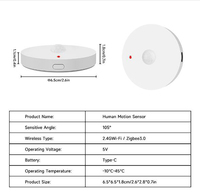 Vente Flash Capteur de Mouvement Humain PIR Intelligent Tuya WiFi Zigbee Professionnel pour Éclairage et Surveillance de la Luminosité