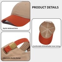 Casquette de baseball unisexe à 6 panneaux, color block, couronne profonde, réglable, logo personnalisé, couleur personnalisée, directement de l'usine