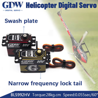 GDW BLS992HV 28KG High Torque Racing Class Brushless RC Servo Metal Swashplate Standard Motors for Helicopter Airplane Toy Parts
