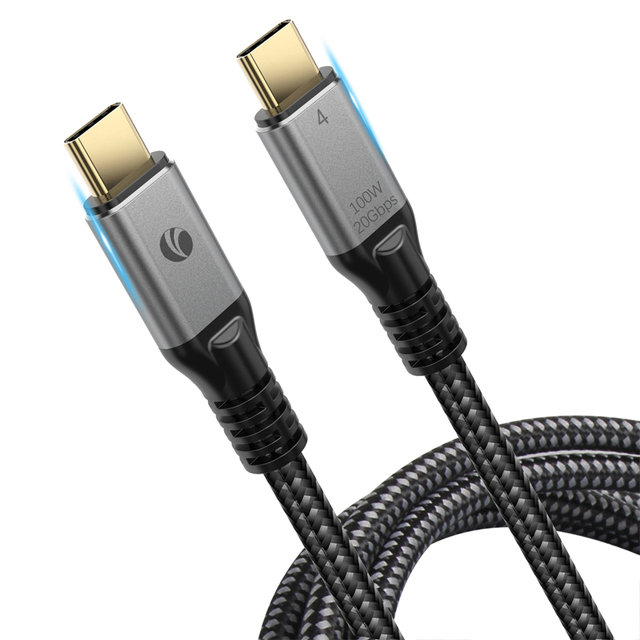 VCOM 2m 240W USB4 Fast Charge Cable 20Gbps Data Syncing USB-C Cable 5K 4K 60Hz Video with Thunderbolt 3