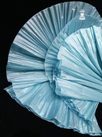 Tissu plissé en dentelle surdimensionné de 69 cm, effet métallisé, ondulé, en organza transparent, pour la confection de robes de mariée DIY, matériau de couture à volants