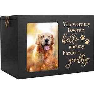 Pet Memorial Urns for <strong>Dog</strong> or Cat Ashes Large Wooden Funeral Cremation Urns with Photo Frame Keepsake <strong>Memory</strong> Casket <strong>Box</strong> - Product Image 1