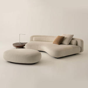 Ensemble de canapés en tissu Bessel minimaliste italien, salon, villa, grand appartement, sol modulaire, housse en flanelle, personnalisation haut de gamme - Product Image 1