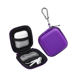 Estuche Rígido Mini Eva Personalizado de Fábrica para Auriculares y Tarjetas SD, Estuche Cuadrado de Tamaño Personalizado, Bolsa de Viaje Morada - Product Image 1