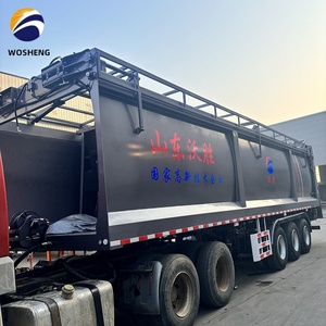 Remolque de Camión Semirremolque de Transporte de Carga de Granos de Cereal, Trigo y Maíz, con Volquete de Orugas, Marca Shandong WOSHENG - Product Image 1