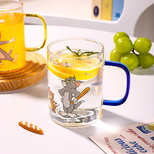 Tom And Jerry Glass Mug 500Ml Cartoon Design With Spoon Gift For Women - Product Image 4