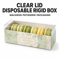 Boîte en carton rigide laminé anti-humidité avec couvercle transparent, emballage jetable transparent pour desserts