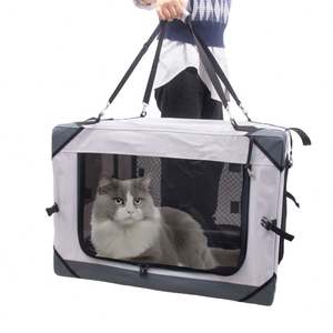 Cage de transport pliable pour animaux de compagnie (chiens et chats) pour voiture, lavable, portable, anti-rayures, en maille, sac de voyage souple pour animaux - Product Image 4