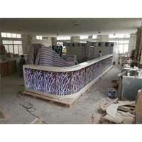 Comptoir de bar de luxe incurvé de grande taille pour restaurant, discothèque, pub à vin, cocktail design unique