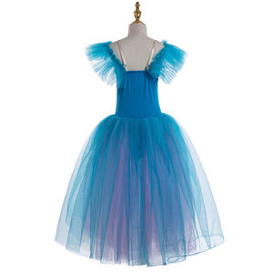 Vestido de Ballet <span class=keywords><strong>blanco</strong></span>, ropa de actuación, tutú de Ballet largo romántico, bailarina del lago de los Cisnes, disfraz de Ballet de hadas para niños y niñas - Product Image 2