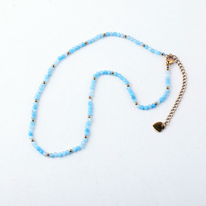 Nuovo Design Collana Girocollo <span class=keywords><strong>con</strong></span> Perline in Acciaio Inossidabile Placcato Oro PVD Impermeabile <span class=keywords><strong>con</strong></span> Piccole <span class=keywords><strong>Pietre</strong></span> <span class=keywords><strong>Naturali</strong></span> Sfaccettate da 3mm JNK9388 - Product Image 3