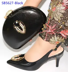 लोकप्रिय काले जूते मिलान बैग महिला इतालवी जूते बैग सेट elegent जूते और बैग