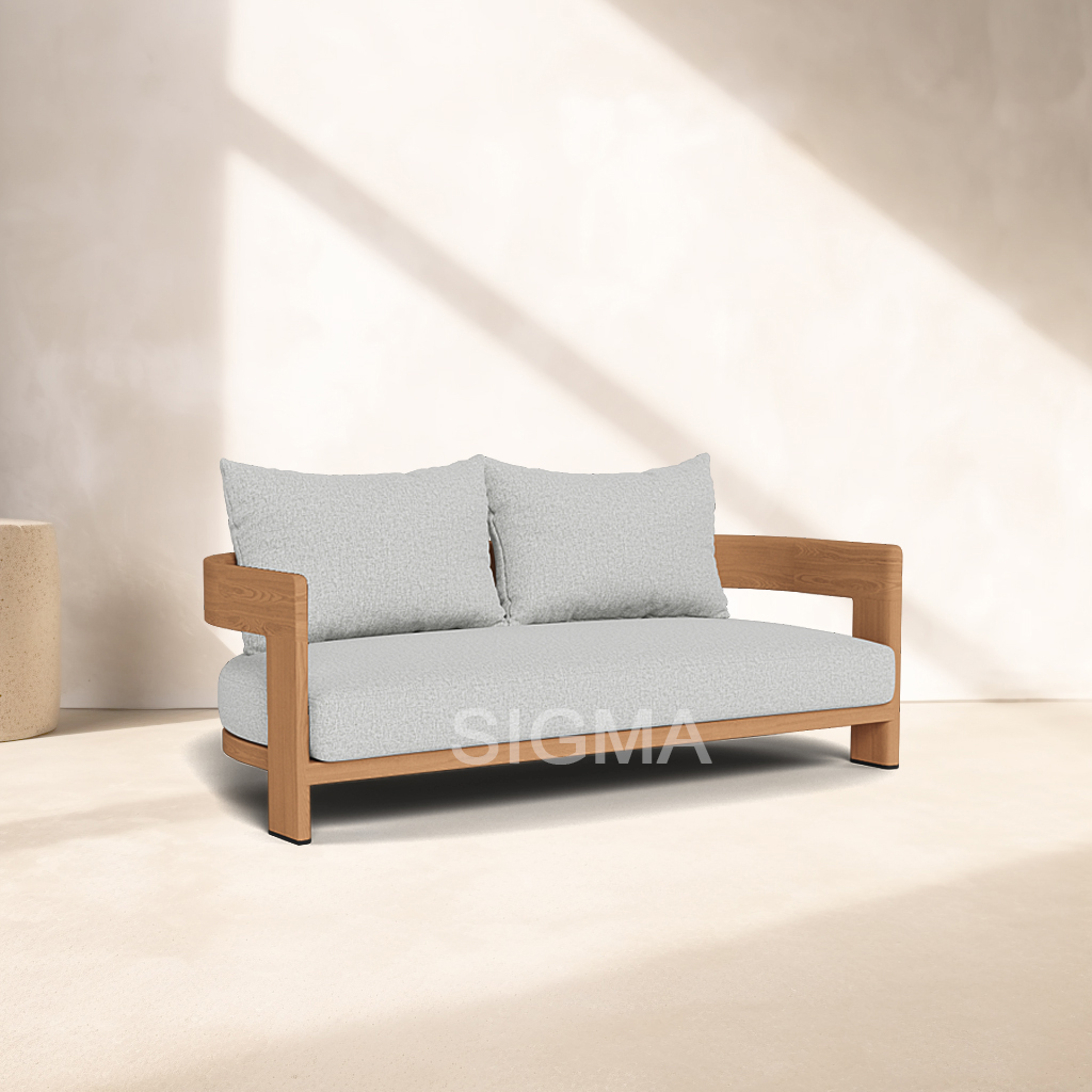 New fashion garden sets luxury outdoor lounge teak loveseat thick cushion sofa