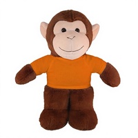Peluche de Mono Flexible de 19 cm con Camiseta Personalizada, Regalo con Texto Personalizado, para Otras Ocasiones, Edades 5-7 (Naranja)