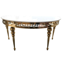 Tables de mariage demi-lune avec plateau en verre, design moderne pour hôtel, salon et usage extérieur