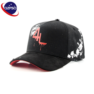 Casquettes personnalisées QZFSO avec logo en strass, casquettes à 5 panneaux, visière incurvée, patch brodé 3D, casquettes de baseball non structurées de style hip-hop pour rappeurs - Product Image 1
