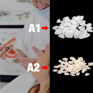 Kit de facettes dentaires personnalisées 50pcs ouvre-dents en résine dentaire d'ombre naturelle pour le blanchiment des prothèses dentaires supérieures/inférieures - Product Image 3