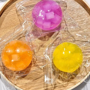Juguete Antiestrés Transparente con Forma de Cubo de Hielo y Jugo de Frutas, Bola Catártica de Rebote Lento, Regalo para Aliviar el Estrés - Product Image 2